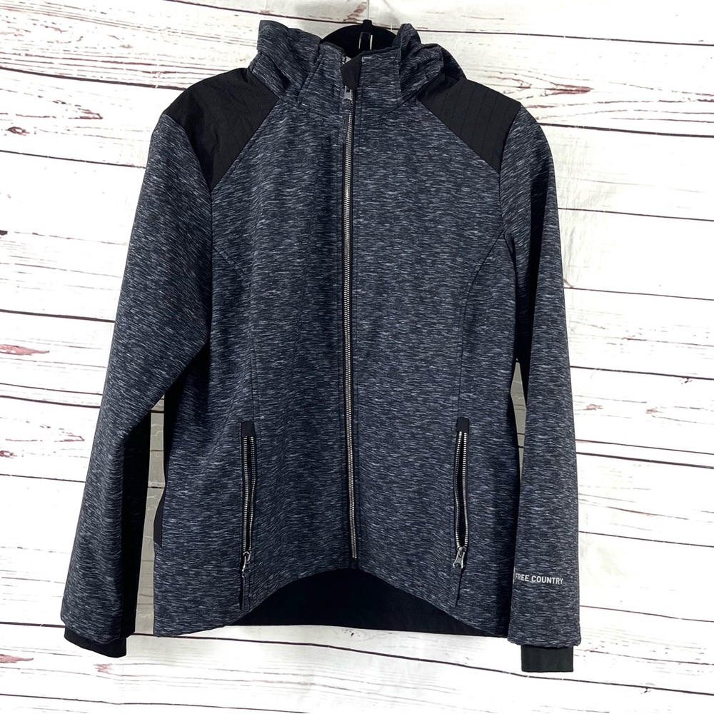 Free Country Jacket Womens‎ Size M Gray  Full Zip Long Sleeve Hooded